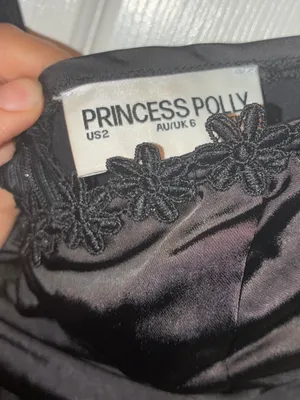 Princess Polly Grimmond Black Satin Lace-Trim Slip Maxi Dress size 2 thumbnail 4