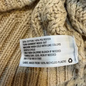 a new day Beige Cable Knit Turtleneck Sweater thumbnail 3