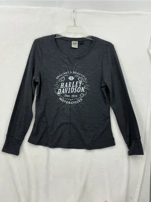 Harley-Davidson Women's Dark Charcoal Long-Sleeve Logo Tee thumbnail 2