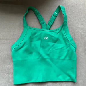 Alo Yoga Seamless Ribbed Favorite Bra Tank Spruce Green XXS thumbnail 2