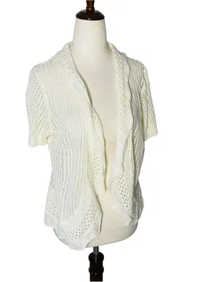SWEET KIZZ Pointelle Crochet Cardigan thumbnail 2