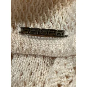 Geiger Austria Ivory Cotton Crochet Collar Cardigan‎ Sweater Cottagecore Sz 38 thumbnail 8