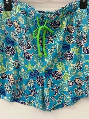 Cuddl Duds Pajama Set Cozy 2pc Tank Top Shorts NEW Blue Seashells Large thumbnail 7