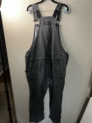 Dovetail Freshley Washed Black Canvas Workwear Overalls Plus Size Petite thumbnail 12