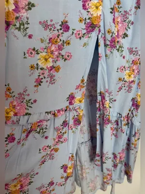 Rewind Light Blue Floral Maxi Dress thumbnail 4