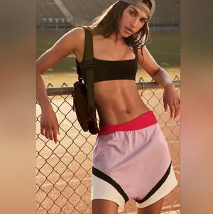 NWT Free People Hot Shot Harem Short Colorblock, Raindrop Combo thumbnail 5