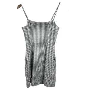 Wilfred Aritzia Size 2 Gingham Mini Dress Black White Checkered Spaghetti‎ Strap thumbnail 2