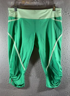 1621 | Lululemon Turbo‎ Run Crop Athletic Running Leggings Green Womens 10 thumbnail 1