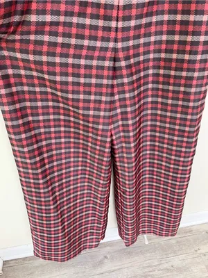 Anthropologie Hutch Plaid Bow Jumpsuit in Red 8 Classic Preppy Holiday Festive thumbnail 8