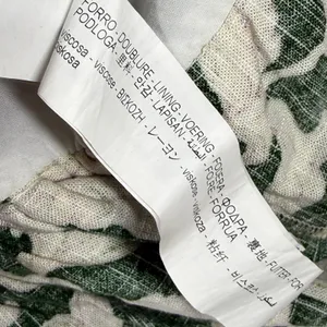 Zara Green Floral‎ Ruched Mini Skirt Tiered Ruffle Hem Linen Blend Size S thumbnail 9