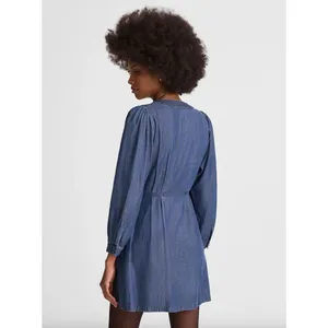 Madewell Denim Button Front Mini Dress Annandale Wash Blue Rigid US 10 NWT thumbnail 4