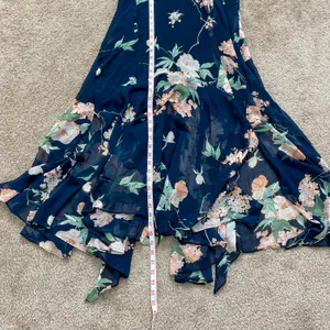 Lulus Feeling Freesia Navy Blue Floral Print Handkerchief Hem Maxi Dress thumbnail 11