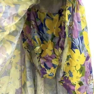 For Love And Lemons Floral Cassia Mini Dress Lemon Asymmetrical Bodysuit XXS thumbnail 8