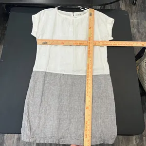 Garnett Hill Linen Color Block Relaxed Fit Shift Dress thumbnail 6