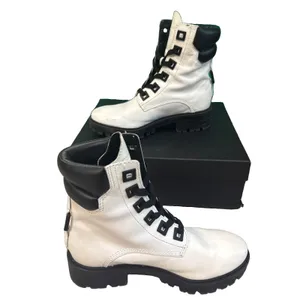 Kendall + Kylie East White Leather Combat Boots Women’s Size 7M w/ Box thumbnail 2