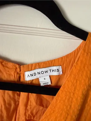 And Now This Orange Textured Cutout Midi Dress thumbnail 3