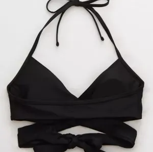 Aerie Wrap Halter Bikini Top Black Size XS thumbnail 1
