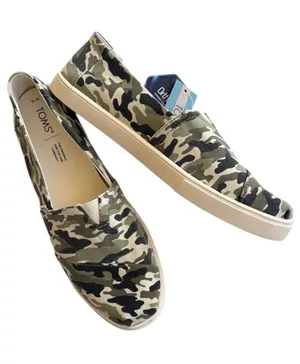 NWT Toms Alpargata Cupsole Olive Camouflage Slip On Sneaker Flats Size 10 thumbnail 1