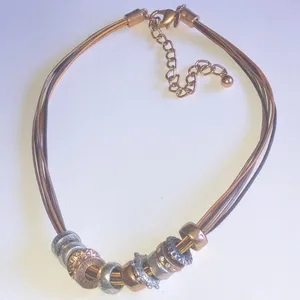 Chico's Brown Cord Inspirational Beaded Boho Multi Strand Necklace thumbnail 6