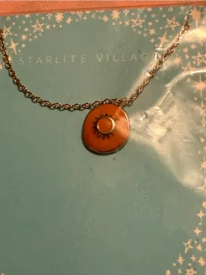 Starlite Village Orange Sunburst Pendant Necklace thumbnail 3