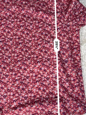 Time and Tru Pink Floral Square-Neck Puff Sleeve Blouse thumbnail 8