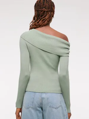 Abercrombie Asymmetrical Twist Top Sweater Green Size Medium thumbnail 2