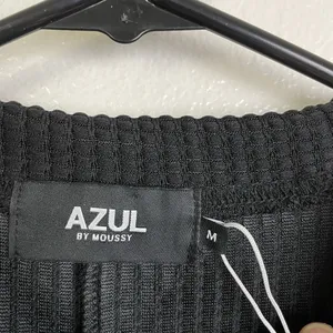 Azul by Moussy Long Sleeve Shirt Black Waffle White Layered Womens Size Medium thumbnail 8
