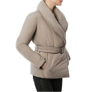 Bernardo Softy Glam Ecoplume Shawl Collar Puffer Jacket Belted Eco Friendly XS thumbnail 9