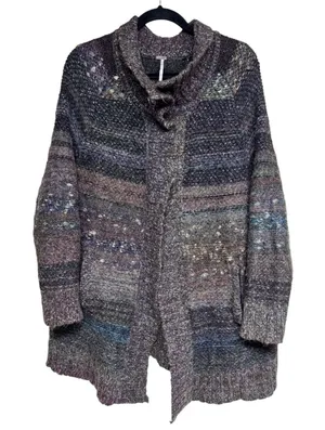 Free People Starlight Shadow Poncho Cardigan Women's Size Medium‎ thumbnail 1