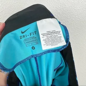 Nike Dri-FIT Blue‎ Geometric Print Cropped Athletic Leggings Womens Small thumbnail 7