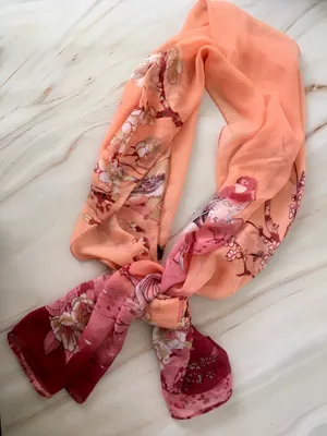 Coral Red Scarf Multiple thumbnail 2