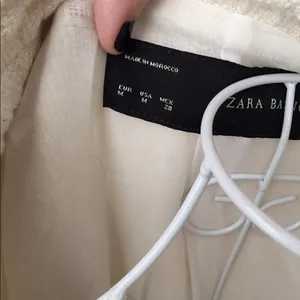 Zara Wool Blend Zip Front Textured Blazer Medium Winter White thumbnail 5