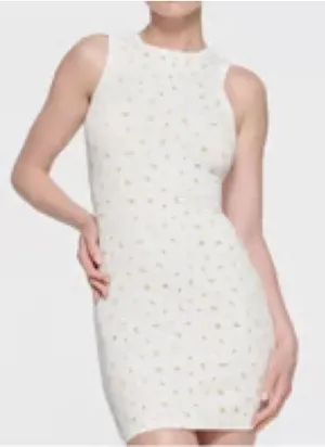 SKIMS Sleeveless White Dress with Gold Dot Pattern thumbnail 1