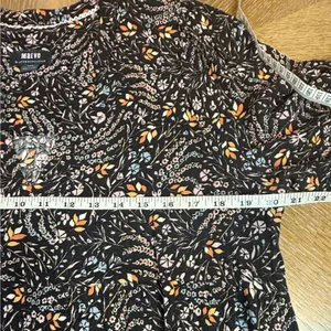 Maeve Anthropologie Amber Tiered Tunic Dress Black Floral Size XL Long Sleeve thumbnail 6