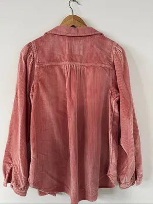 American Eagle Outfitters Pink Corduroy Button-Up Jacket EUC thumbnail 4