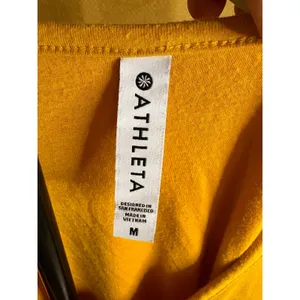 Athleta Womens Yellow Ruched Sleeveless Sheath Dress Medium Cotton‎ Modal Blend thumbnail 6