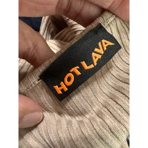 Hot Lava Tan Ribbed Knit 2-Piece Bodycon Dress‎ & Shrug Winged Heart Graphic M thumbnail 5
