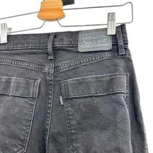 Levi's Mile High Wide Leg‎ Cropped Jeans Black Denim Size 24 thumbnail 7