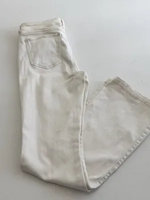 Happily Grey Off White Cream Flare Jeans Size 5 / 27 NWOT High Low thumbnail 5