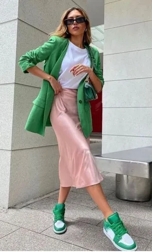 Zara a-line midi satin skirt size S thumbnail 1
