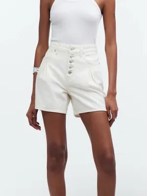 Madewell‎ The '90s Mid-Length Jean Short in Vintage Canvas: Button Front Size 25 thumbnail 2