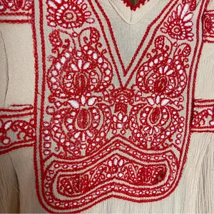 Free People‎ Wind Willow Embroidered Tunic Shift Mini Dress Size Small Tassels thumbnail 14
