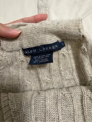 Ralph Lauren cream cable cashmere knit halter dress in a Size S thumbnail 4