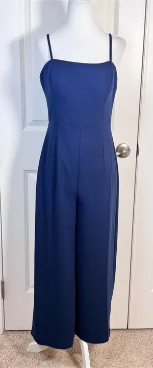 Lilly Pulitzer Navy Wide Leg Jumpsuit 4 Wedding Guest Cocktail Resort Coastal thumbnail 1