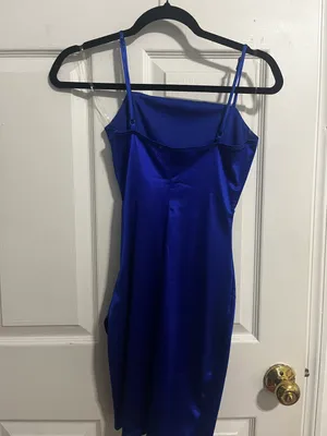 Dillards Satin Blue Mini Dress thumbnail 2