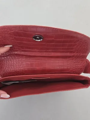 Mango NWOT! MNG Red Croc-Embossed Faux Leather Shoulder Bag thumbnail 5