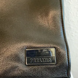 Perlina Black Leather Work Tote handbag thumbnail 2