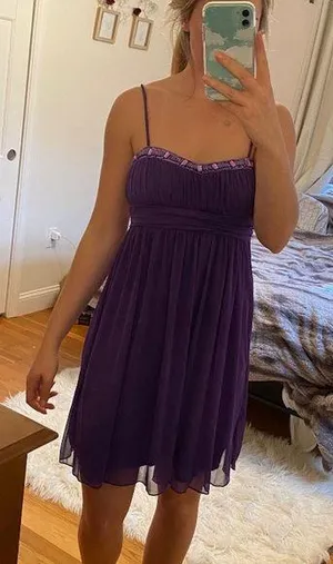 Purple Short Semi Formal Dress thumbnail 1