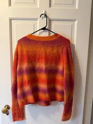 Maeve by Anthropologie Ombre Knit Cardigan | Pink & Orange | XS thumbnail 3