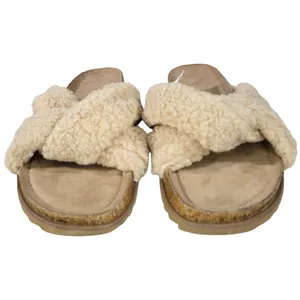 Treasure and Bond Sherpa Slide Sandals Cream Women Size 6‎ Comfort Cozy Warm thumbnail 3